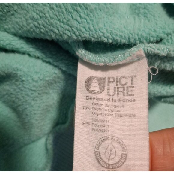 Picture Organic Clothing Mint Green Hoodie With Nordic-Inspired Pattern Drawstr - Picture 10 of 12